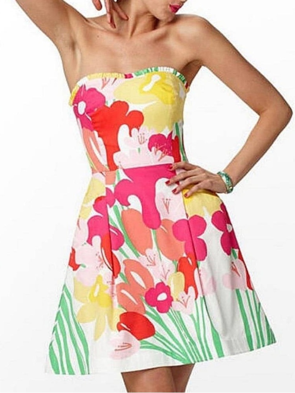 Lilly Pulitzer Blossom Strapless Floral Fit-and-Flare Dress in Multicolor 2
